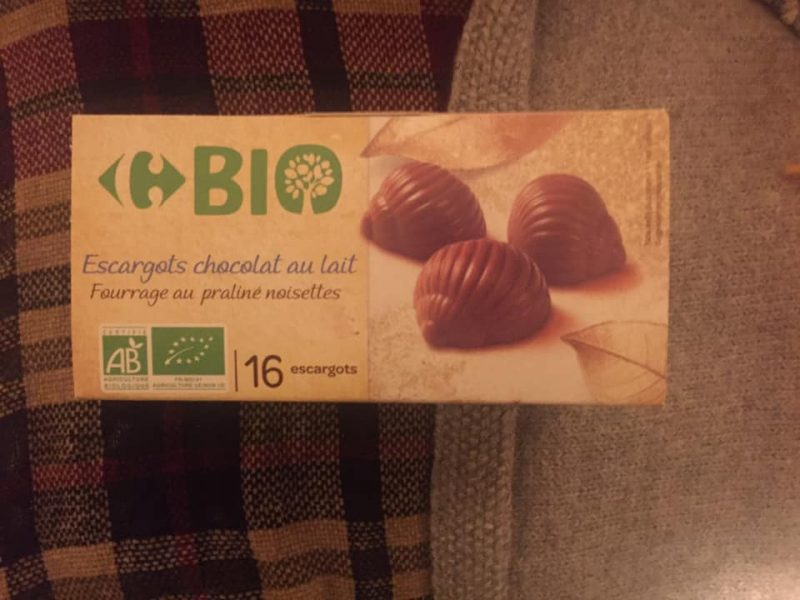 Escargots en chocolat au lait bio Carrefour