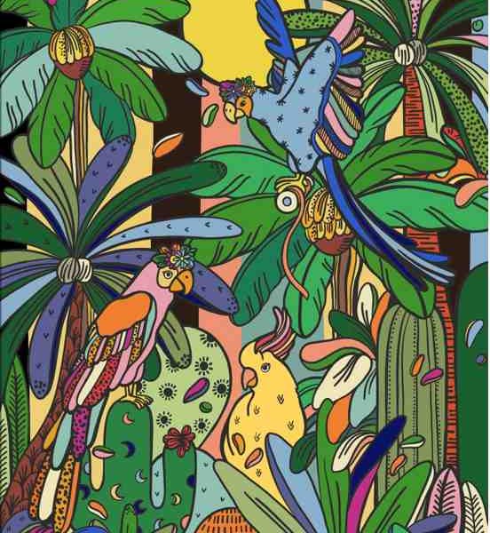 La jungle colorée de l’artiste Leona Rose s’installe chez Levi’s® au Printemps Haussmann à Paris telle une ode au voyage !