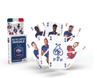 Jeu de 54 cartes illustrées avec les photos des joueurs de l’équipe de France de Football 2020